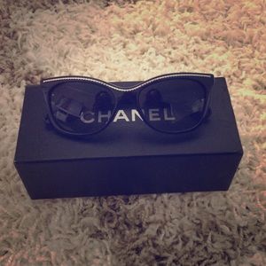 Chanel Chain Aviator Sunglasses, Black